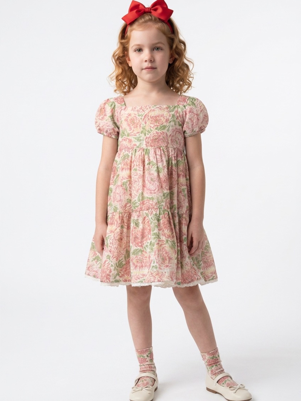 Joie Toddler Floral Print Fit & Flare Girl Dress Sz 2T